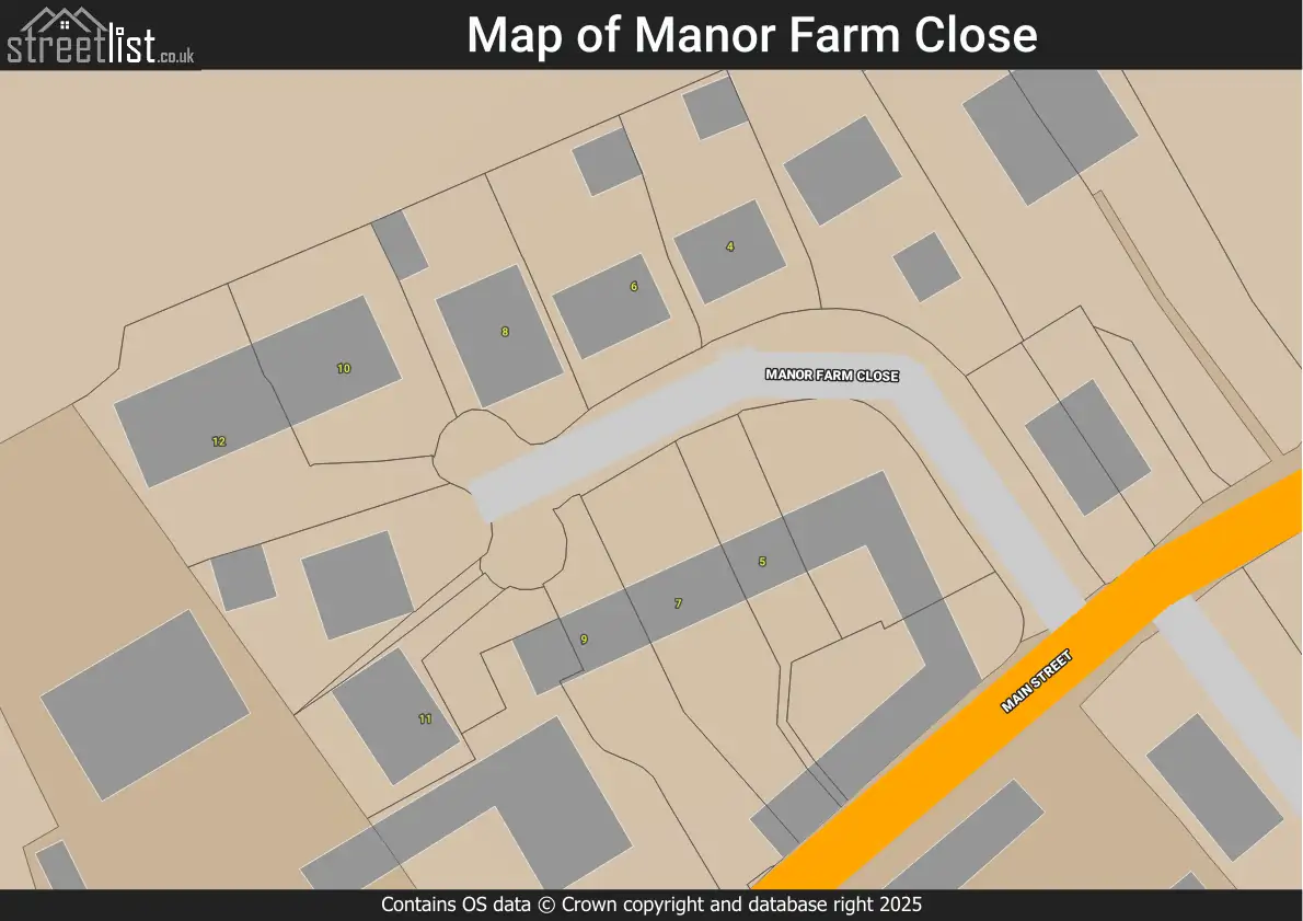 Map of Manor Farm Close