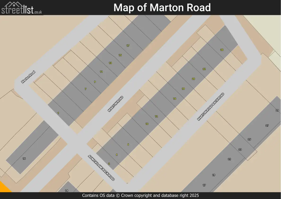 Map of Marton Road