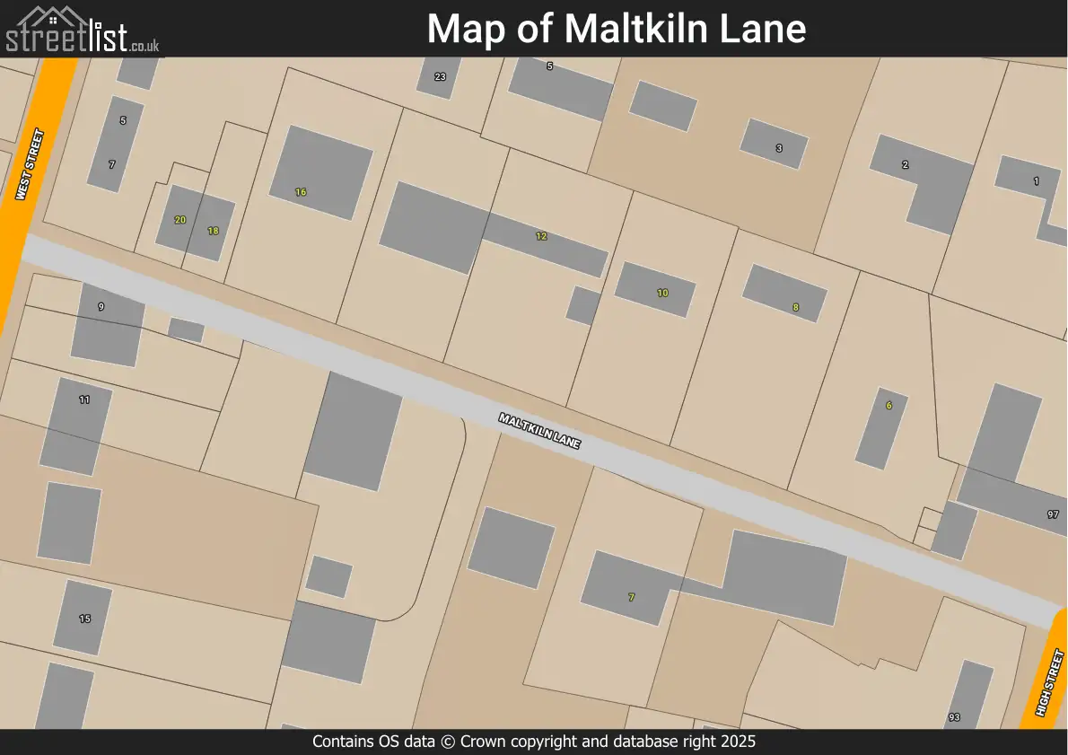 Map of Maltkiln Lane