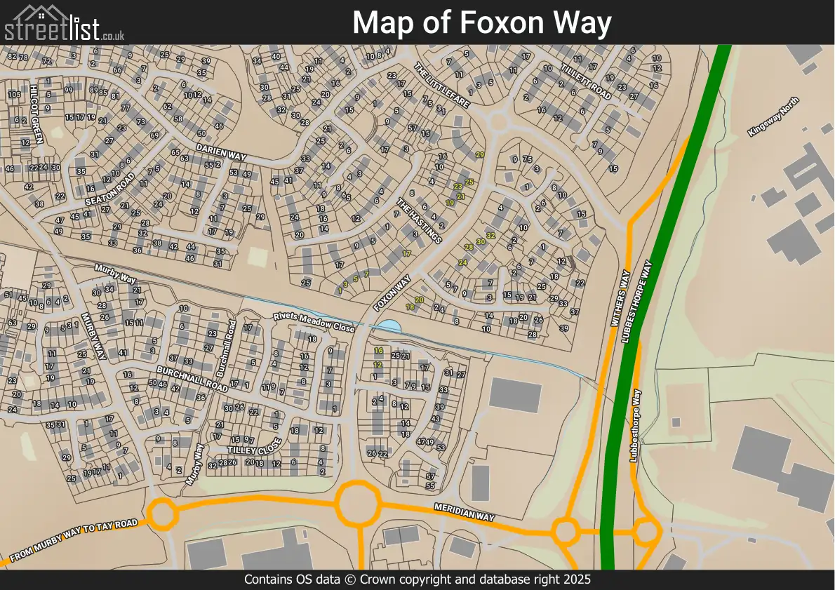 Map of Foxon Way