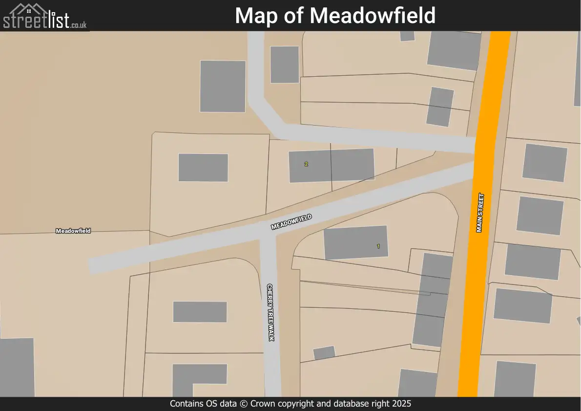 Map of Meadowfield
