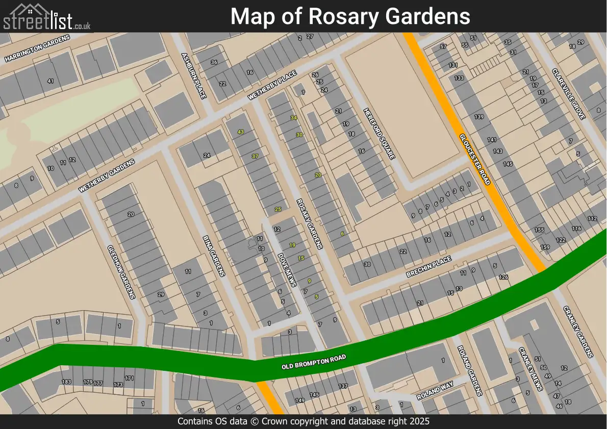 Map of Rosary Gardens