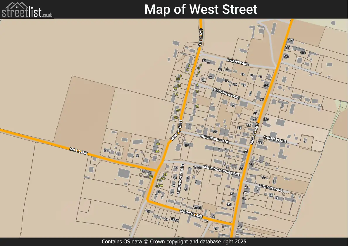 Map of West Street