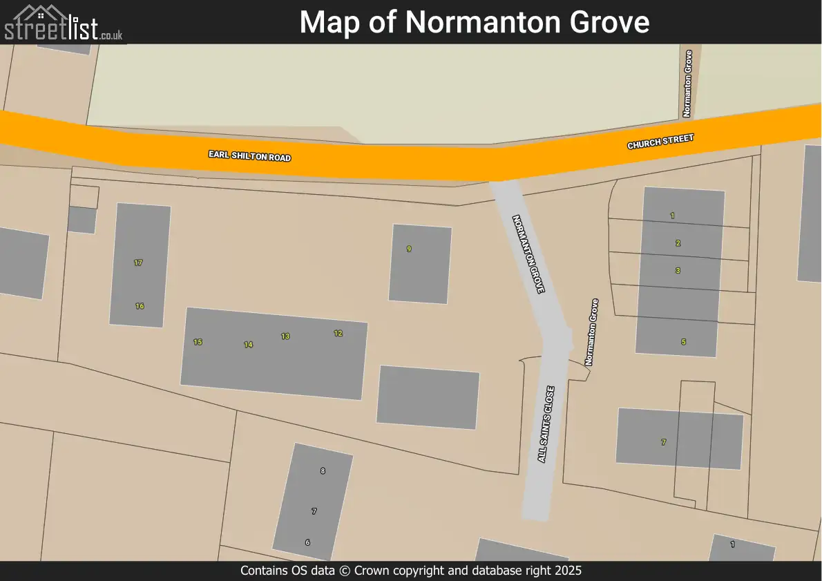 Map of Normanton Grove
