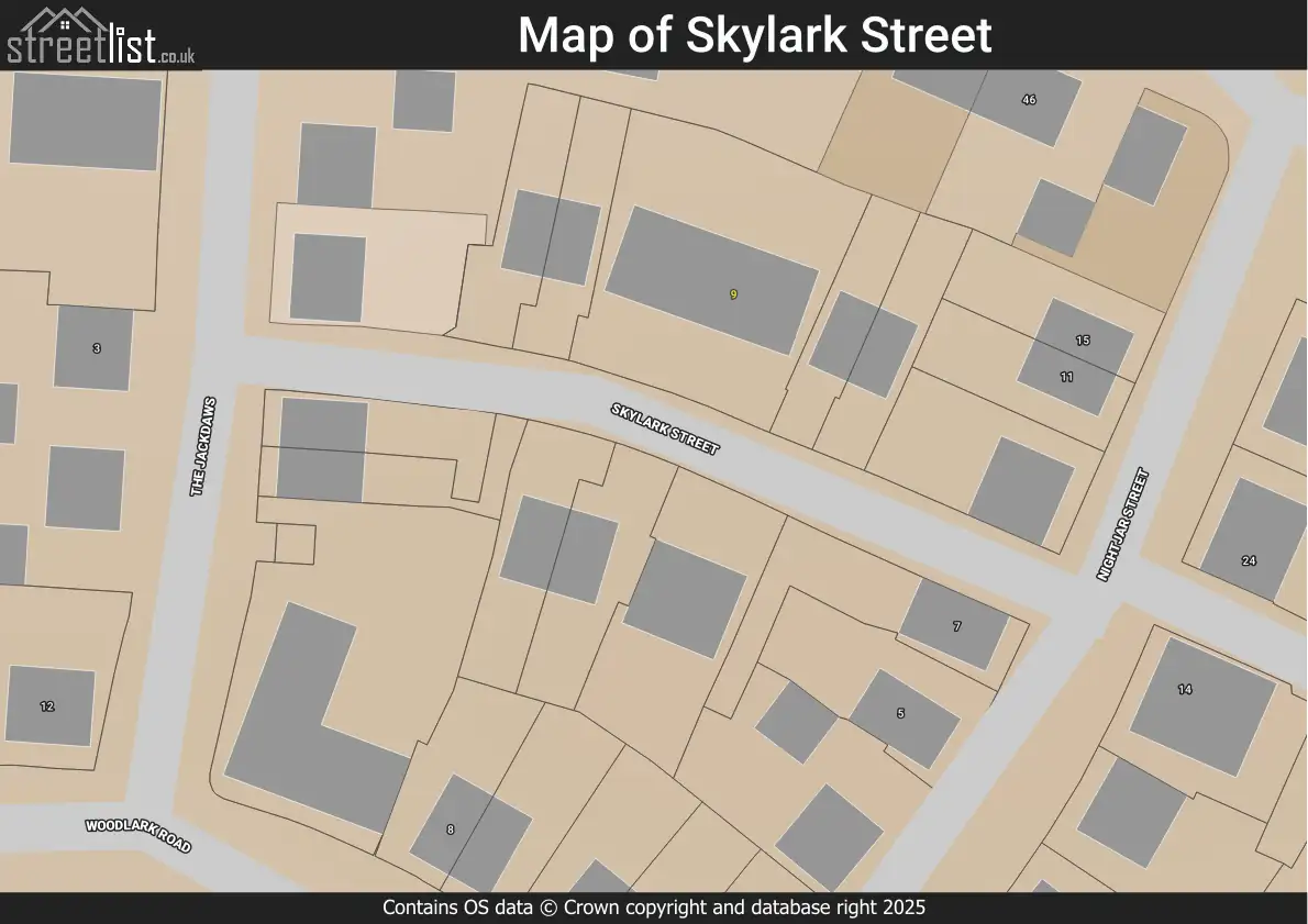 Map of Skylark Street