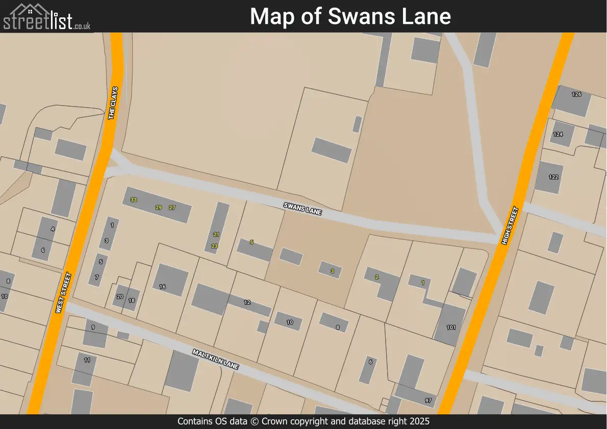 Map of Swans Lane