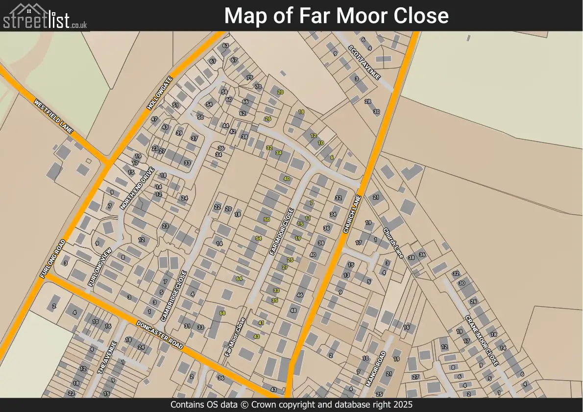 Map of Far Moor Close