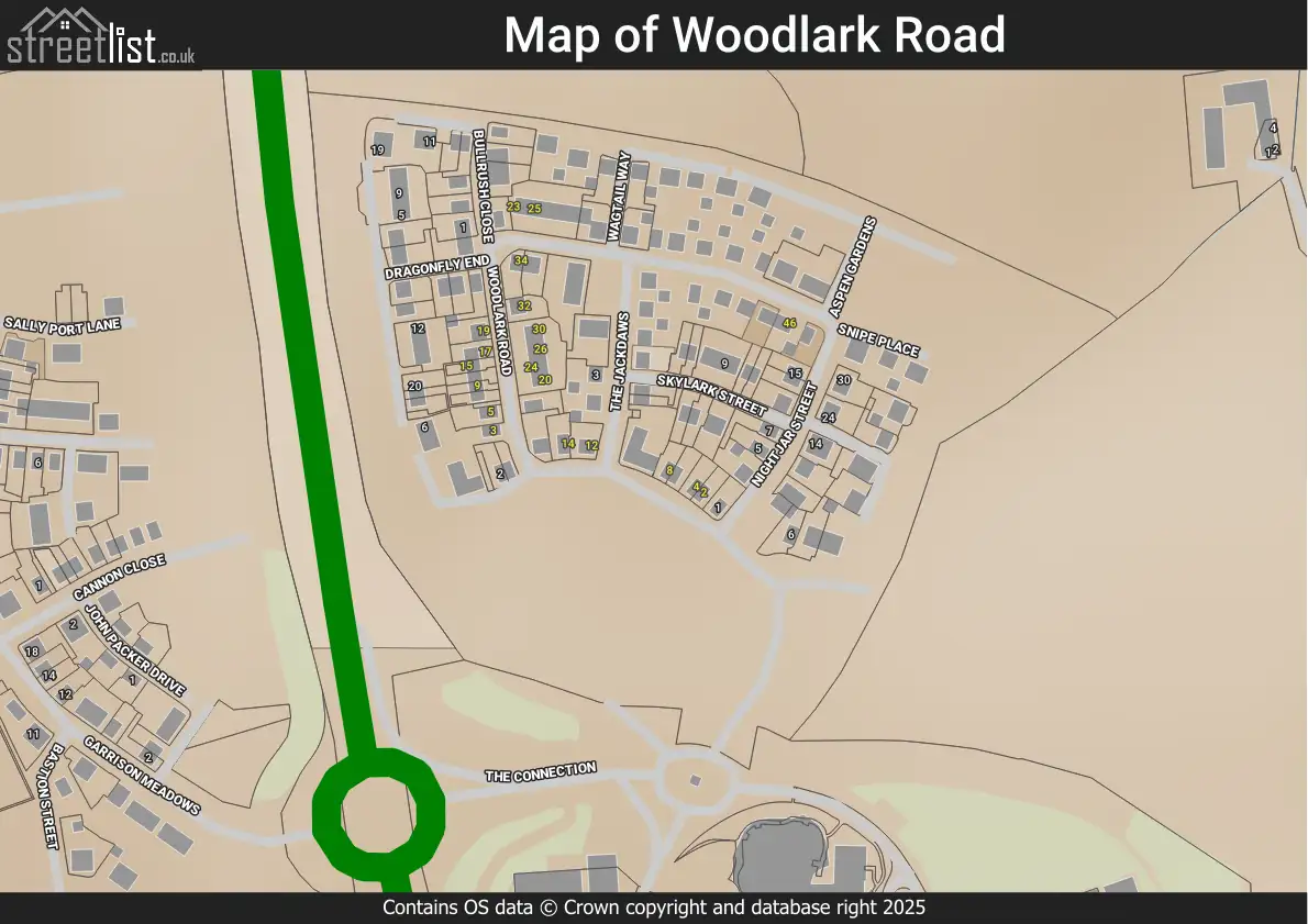 Map of Woodlark Road