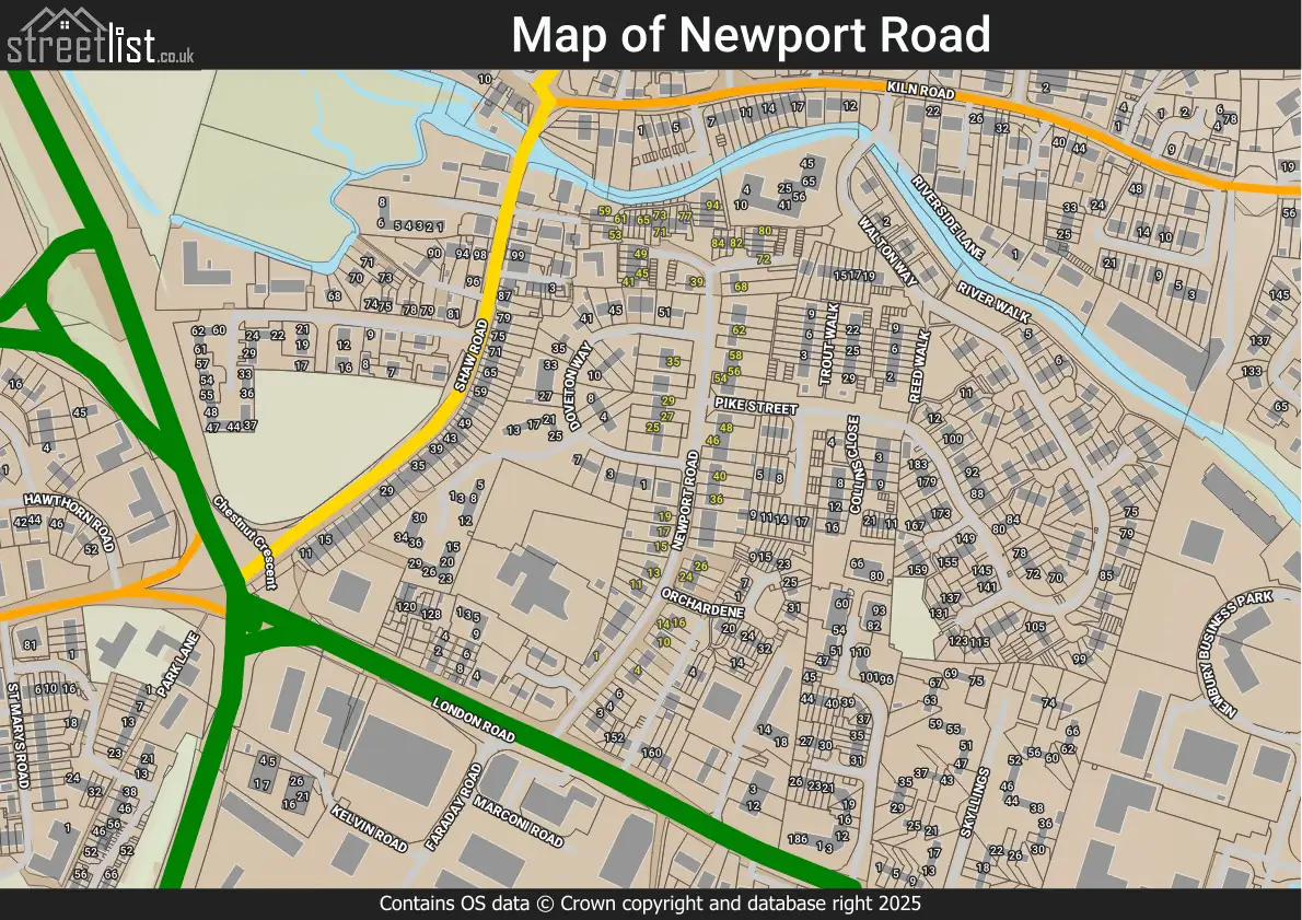 Map of Newport Road