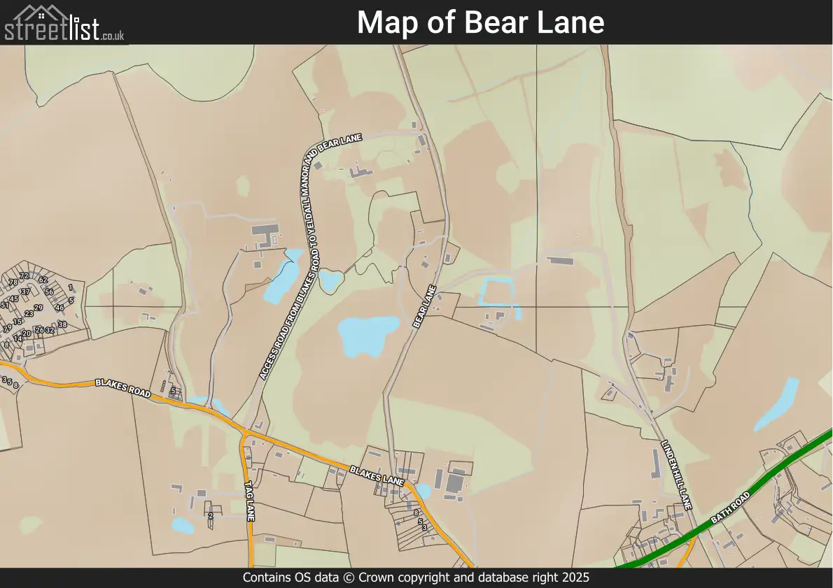 Map of Bear Lane