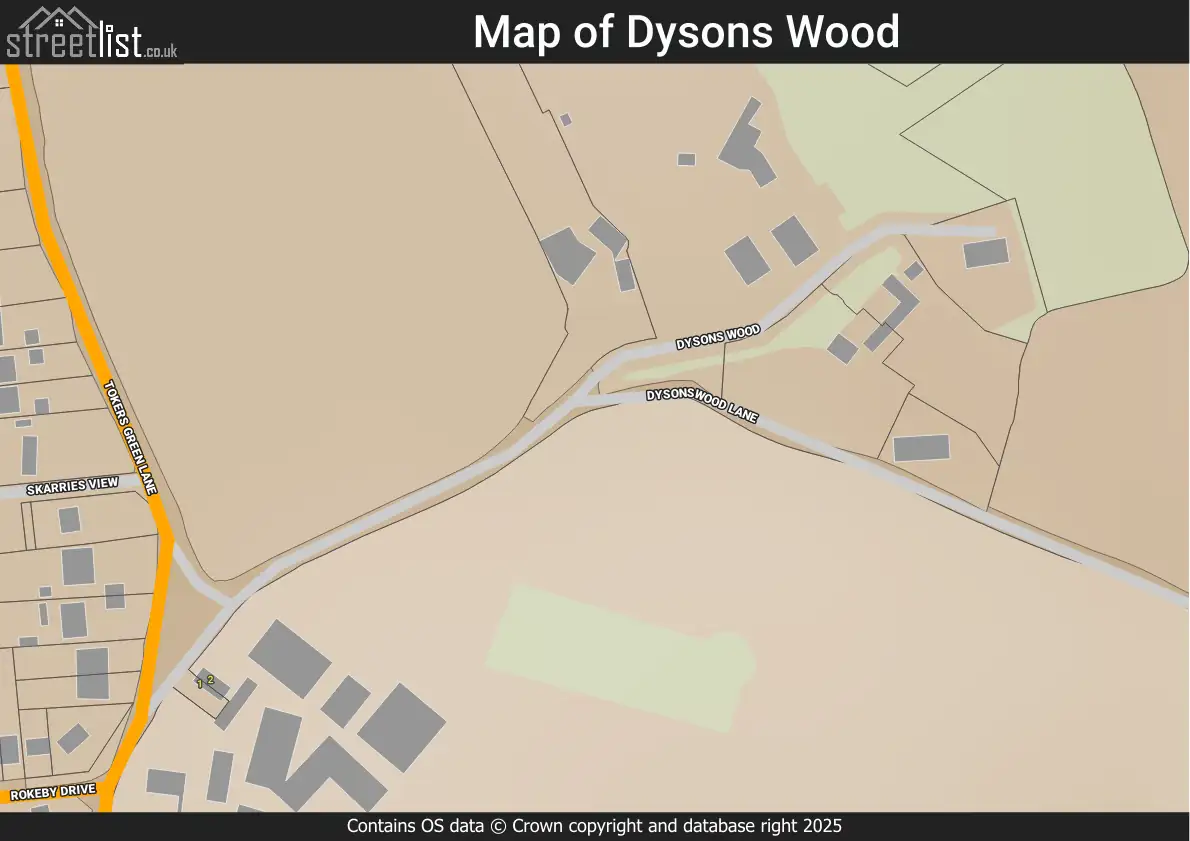 Map of Dysons Wood