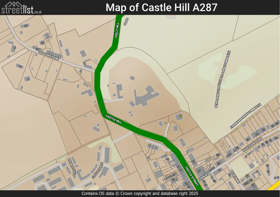 Map of Castle Hill A287