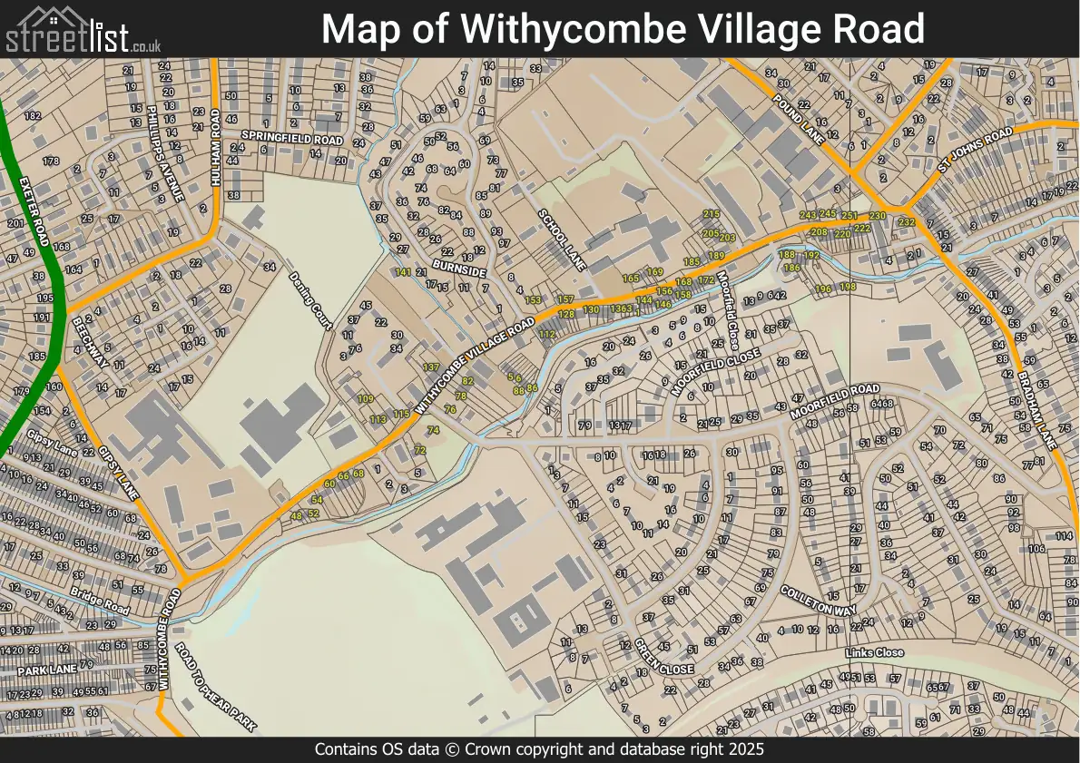 Map of Withycombe Village Road