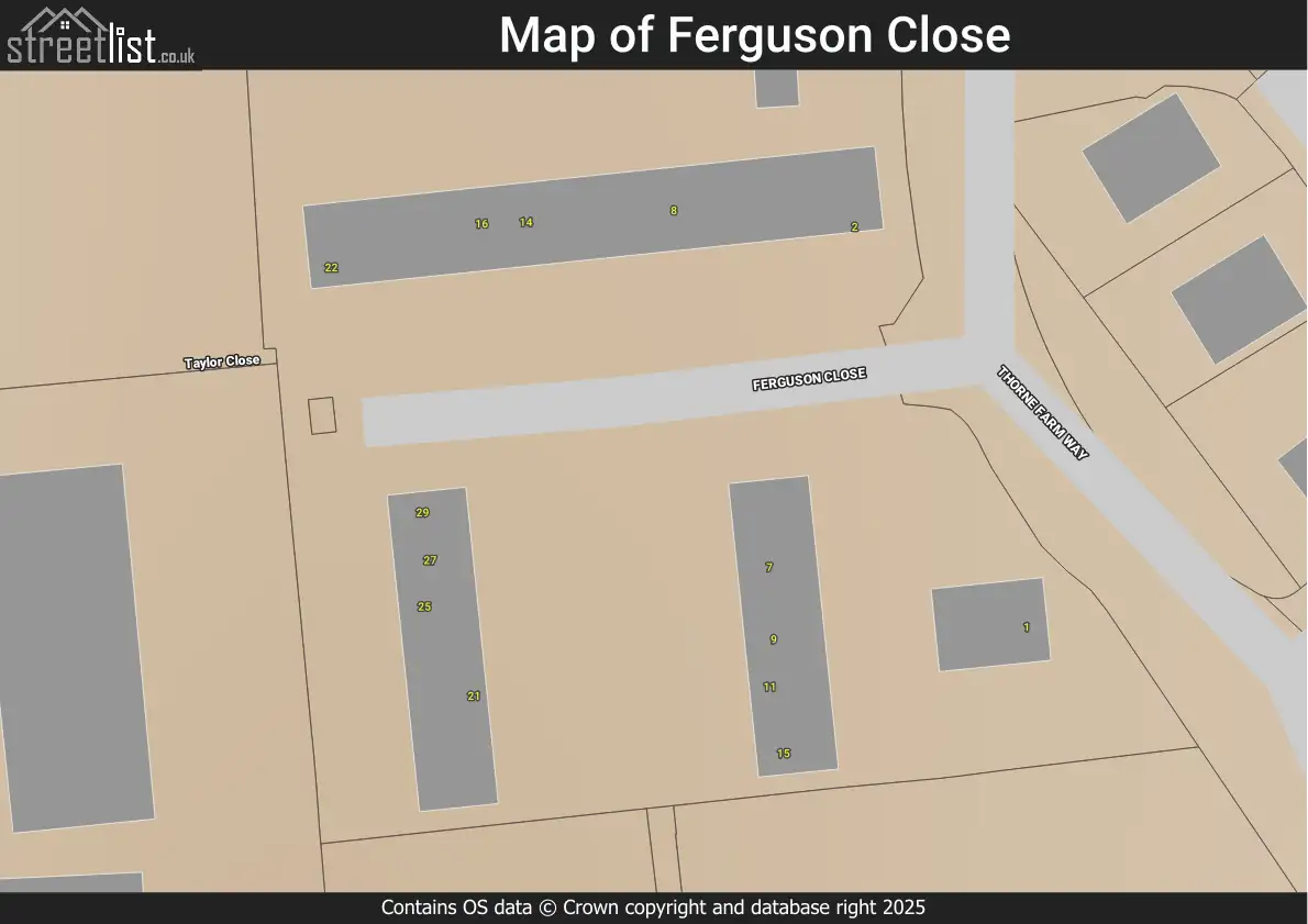 Map of Ferguson Close