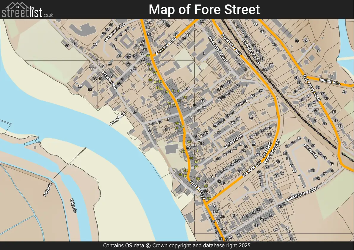 Map of Fore Street