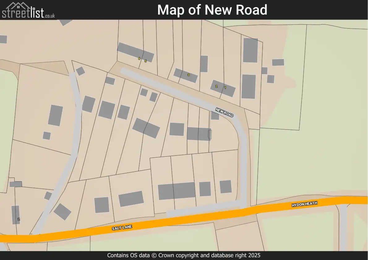 Map of New Road