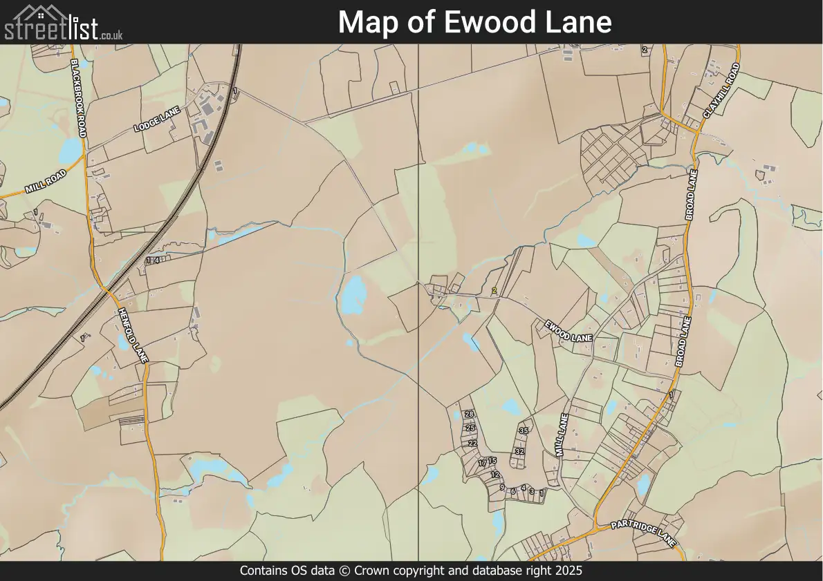Map of Ewood Lane