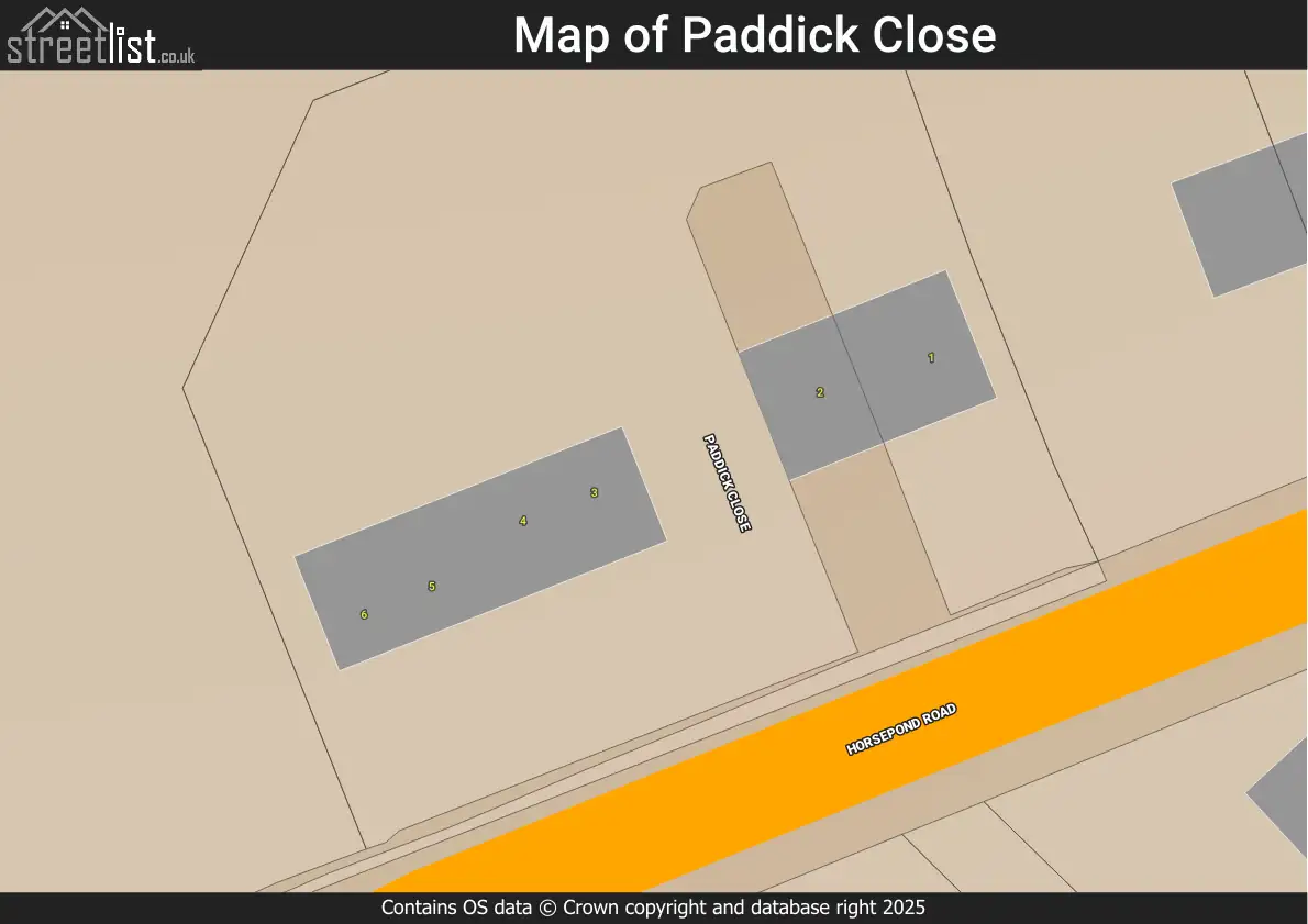 Map of Paddick Close