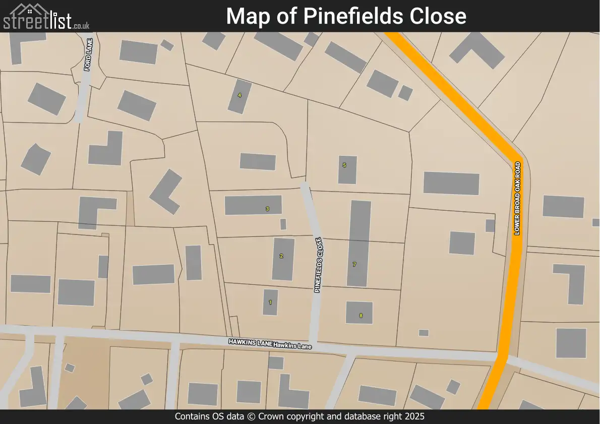 Map of Pinefields Close