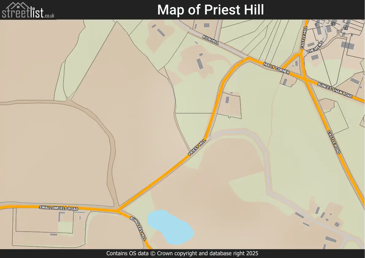 Map of Priest Hill