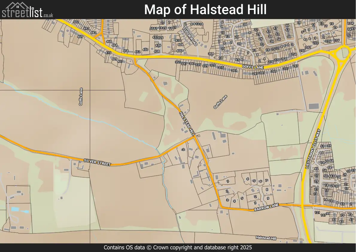 Halstead Hill, Goffs Oak, Hertfordshire | Street map, property and ...