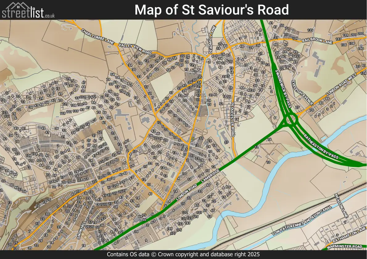Map of St Saviour's Road