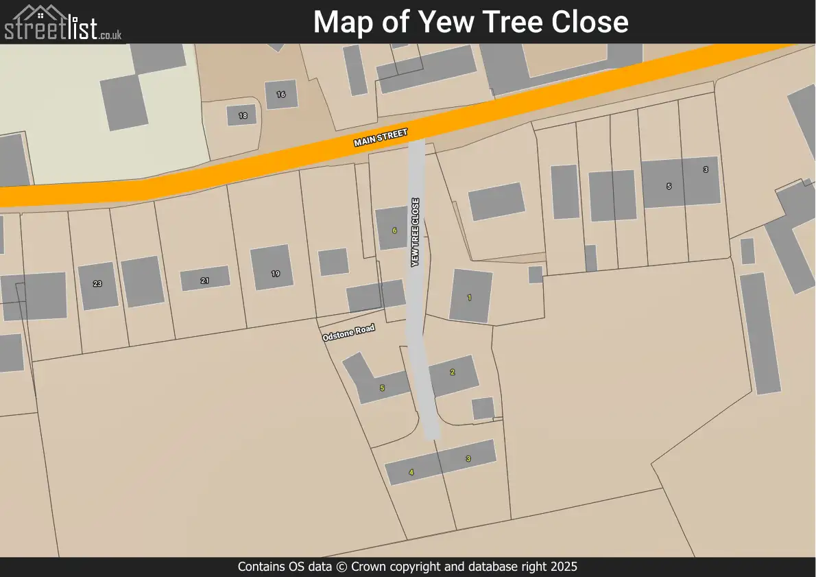 Map of Yew Tree Close