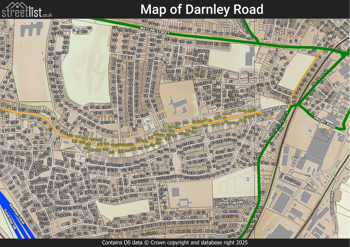 Map of Darnley Road