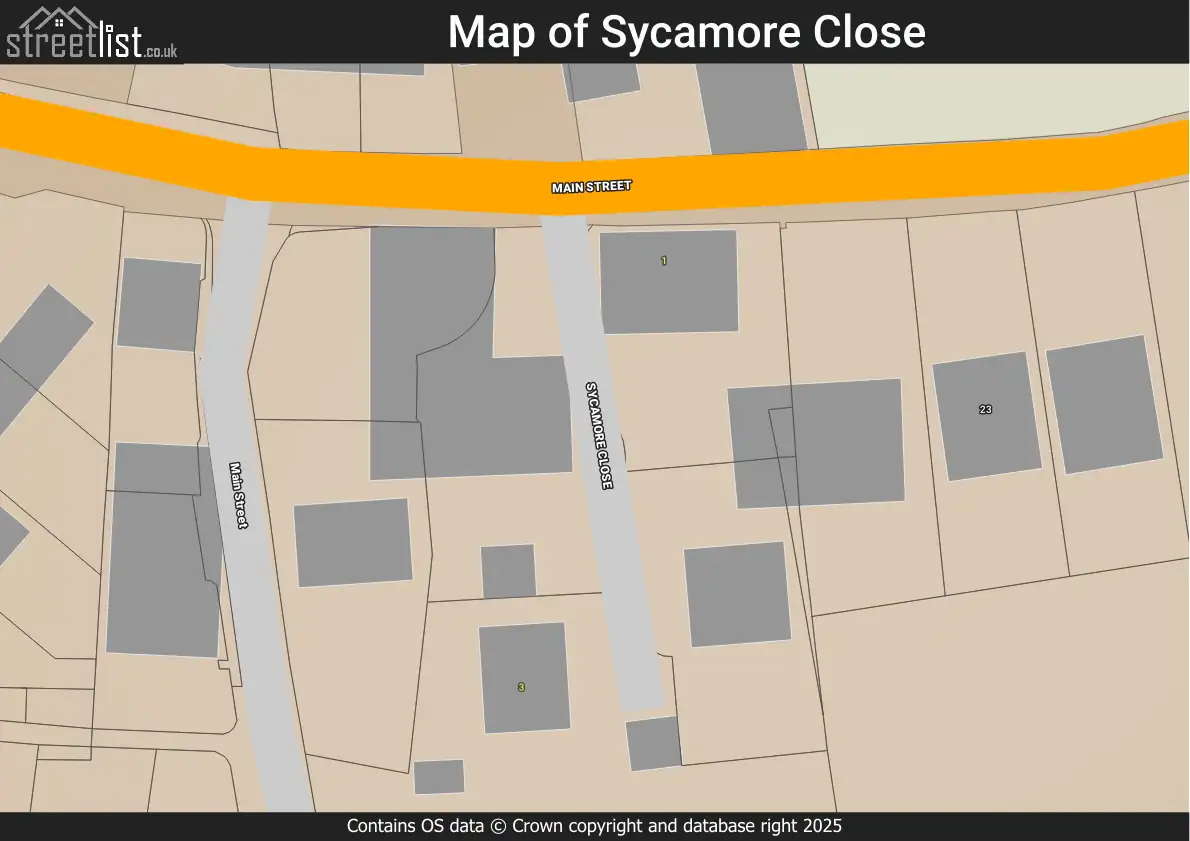 Map of Sycamore Close