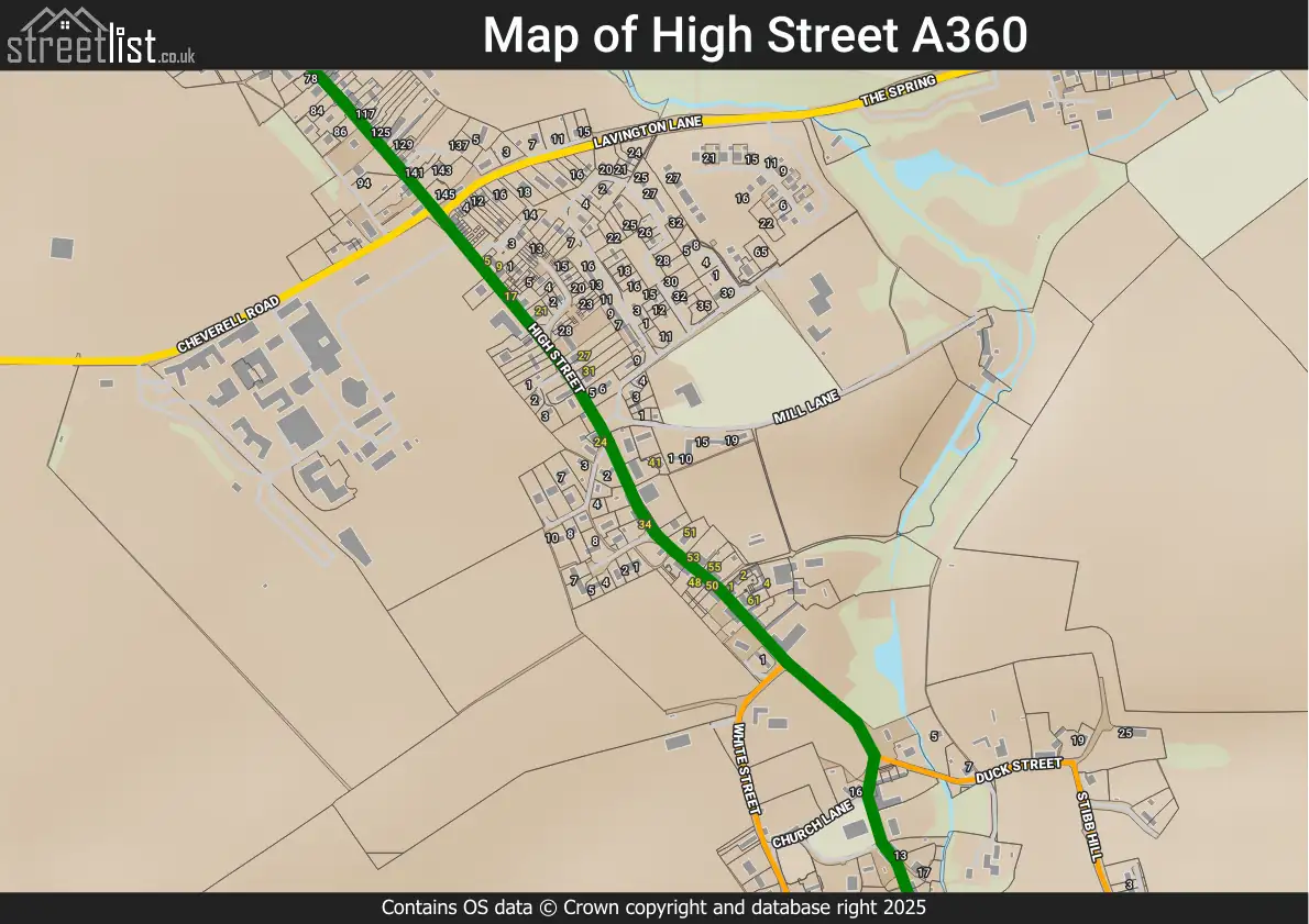 Map of High Street A360