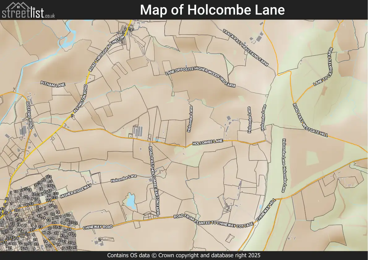 Map of Holcombe Lane