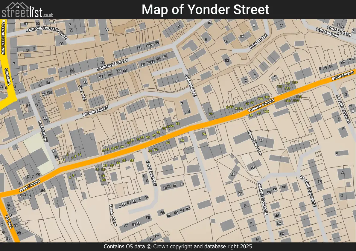 Map of Yonder Street