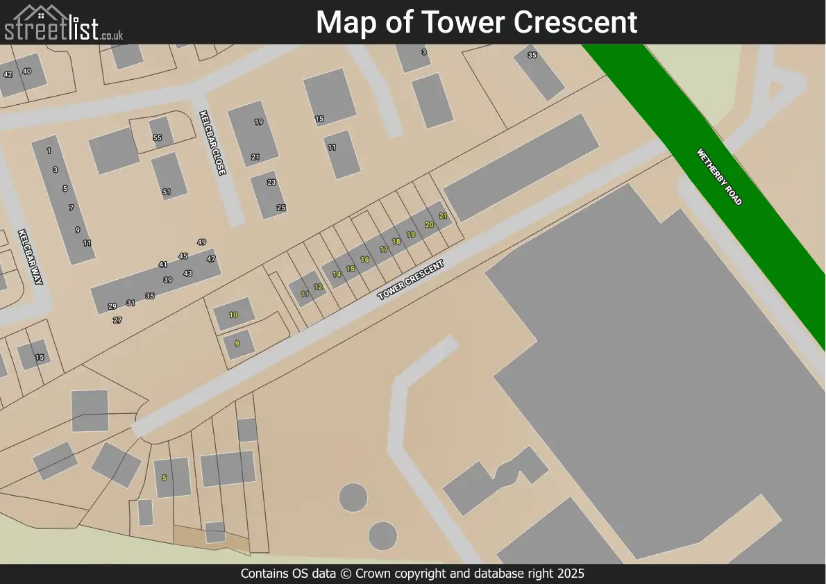 Map of Tower Crescent