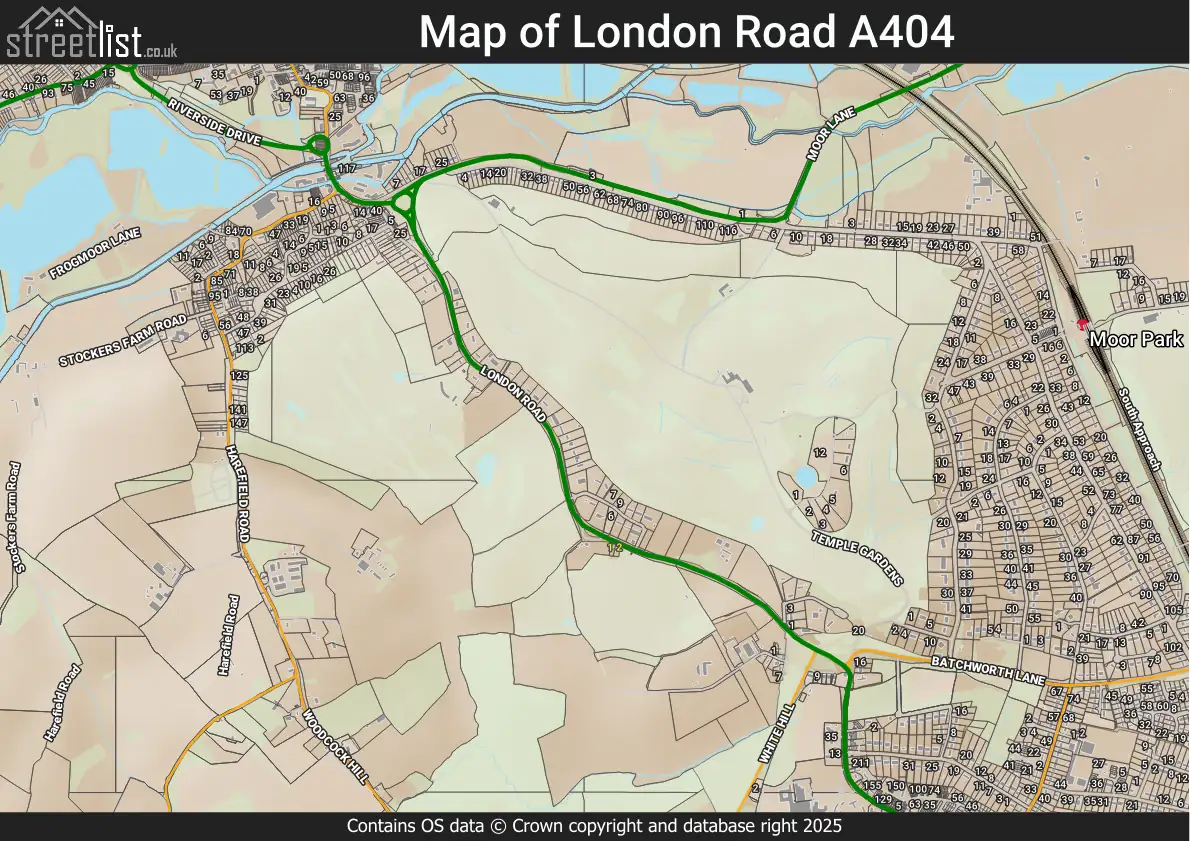 London Road A404 in Rickmansworth, Hertfordshire - maps, house prices ...