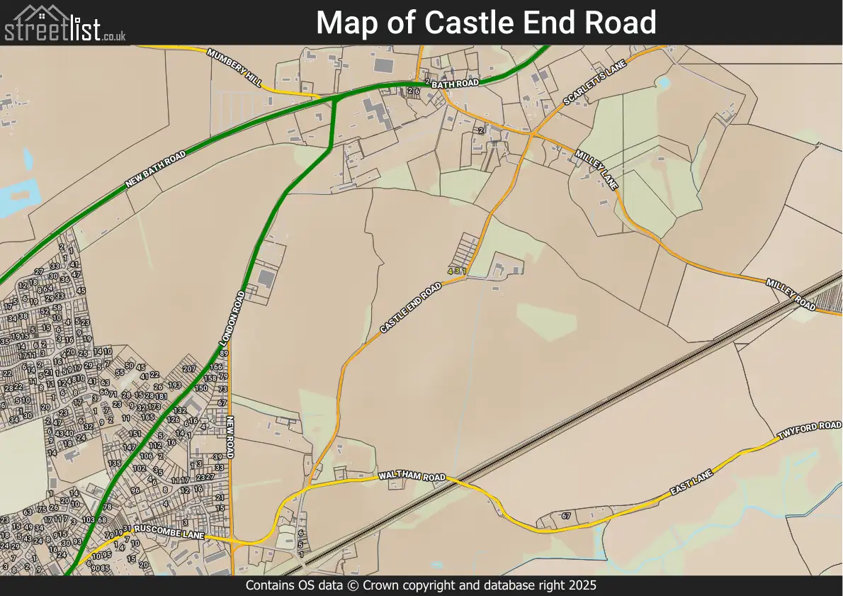 Map of Castle End Road