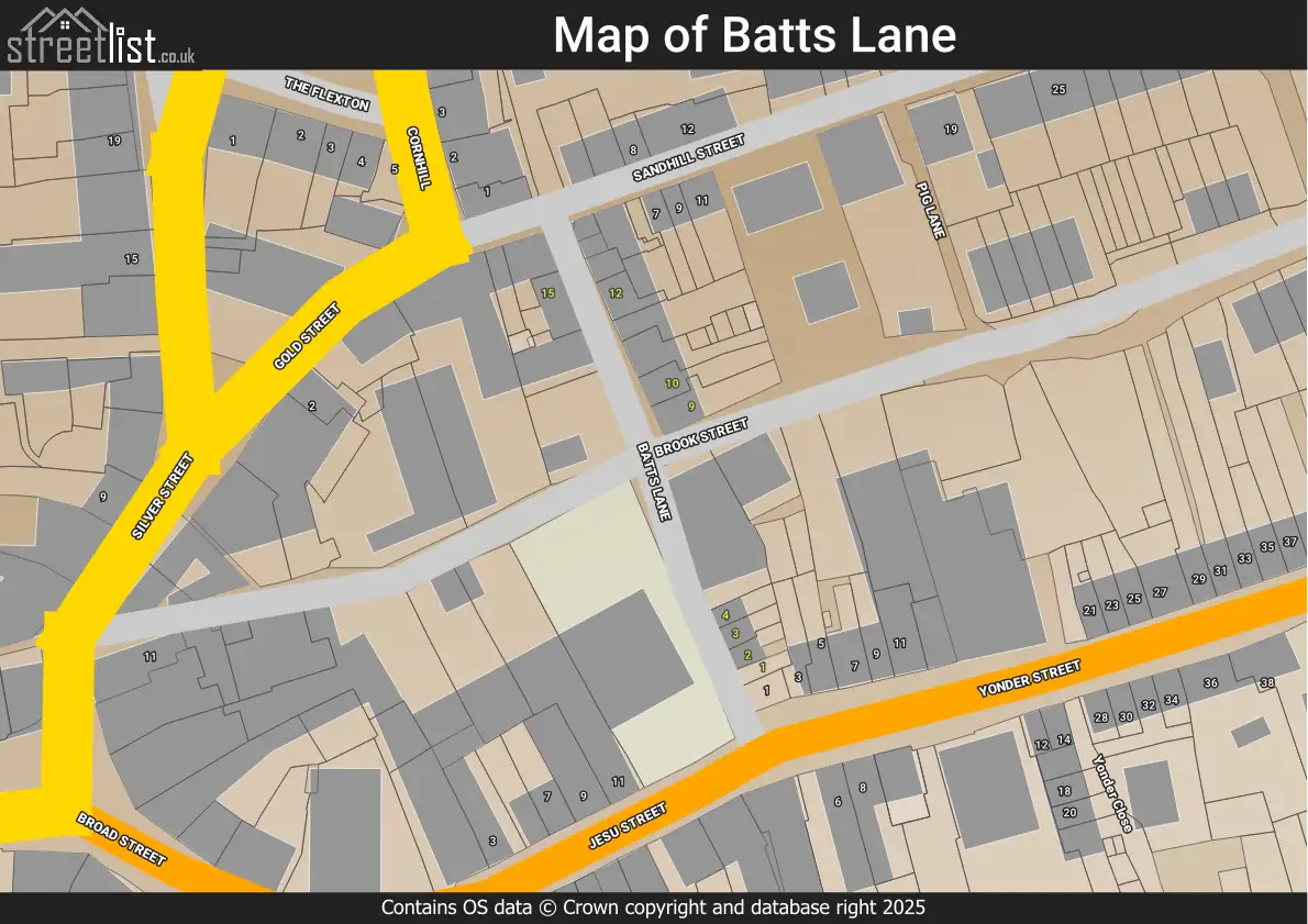 Map of Batts Lane