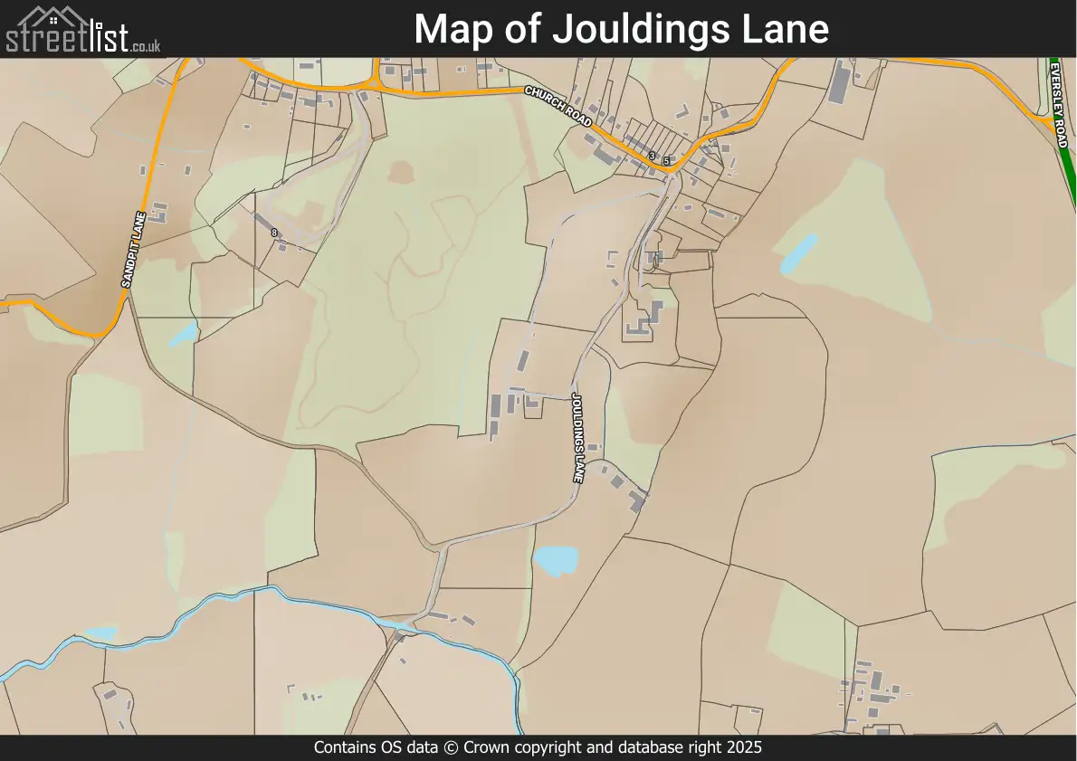 Map of Jouldings Lane