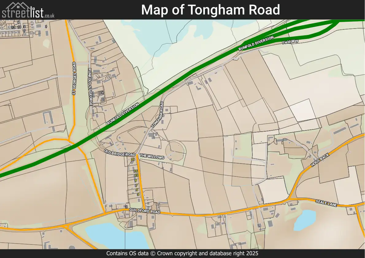 Map of Tongham Road