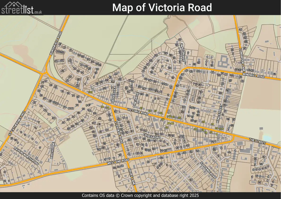 Map of Victoria Road