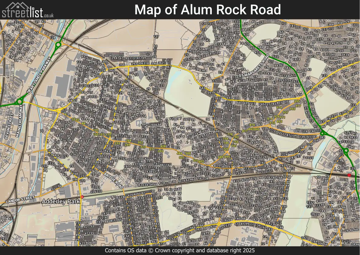 Alum Rock Road Birmingham West Midlands Street Map Property And