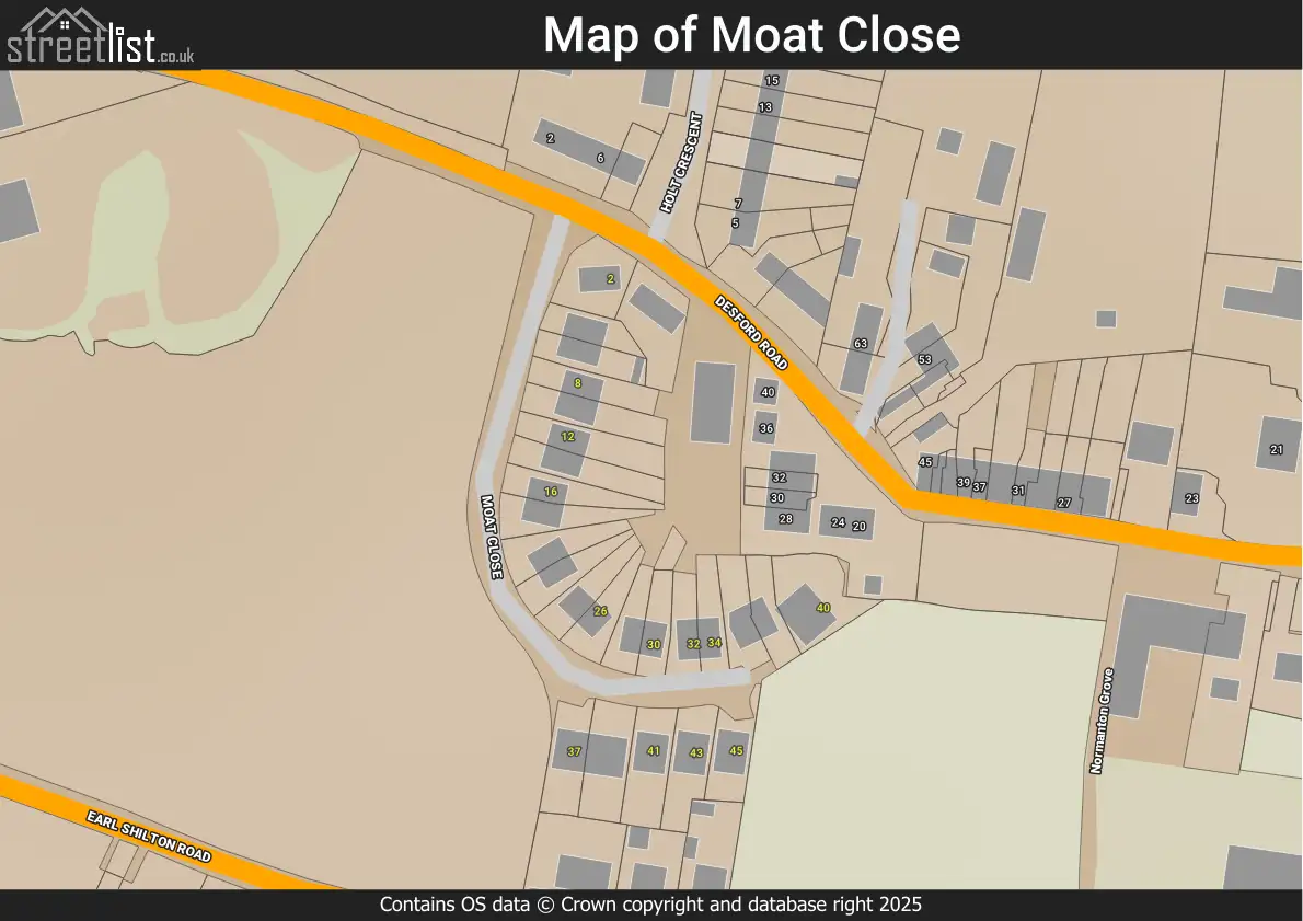 Map of Moat Close