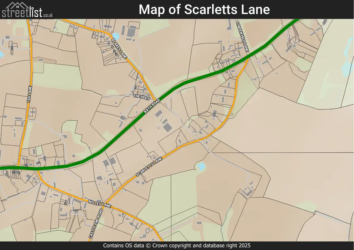 Map of Scarletts Lane