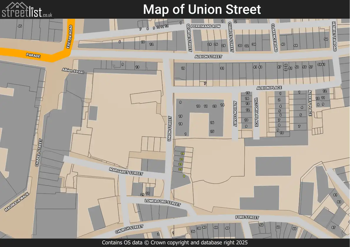 Map of Union Street