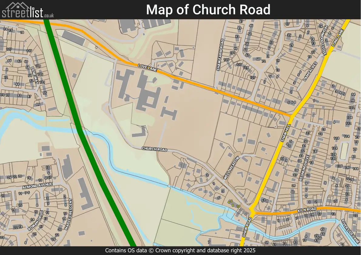 Map of Church Road