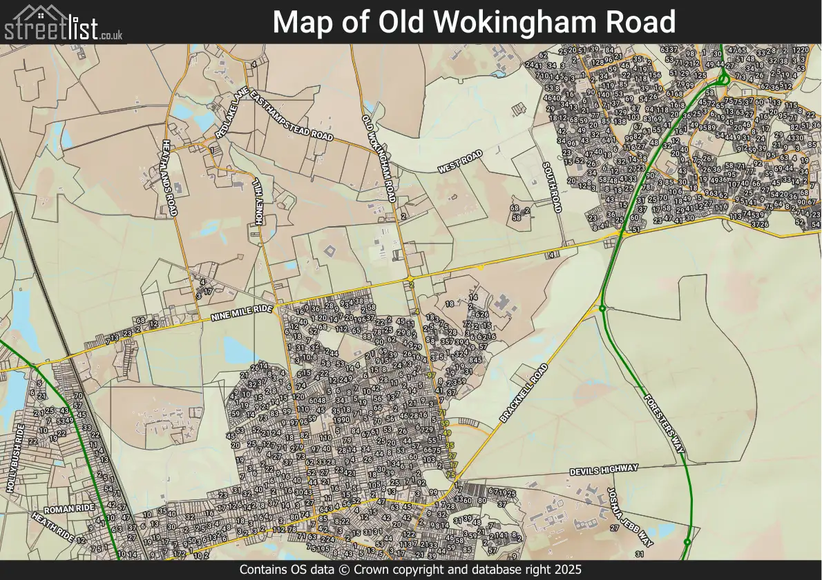 Map of Old Wokingham Road
