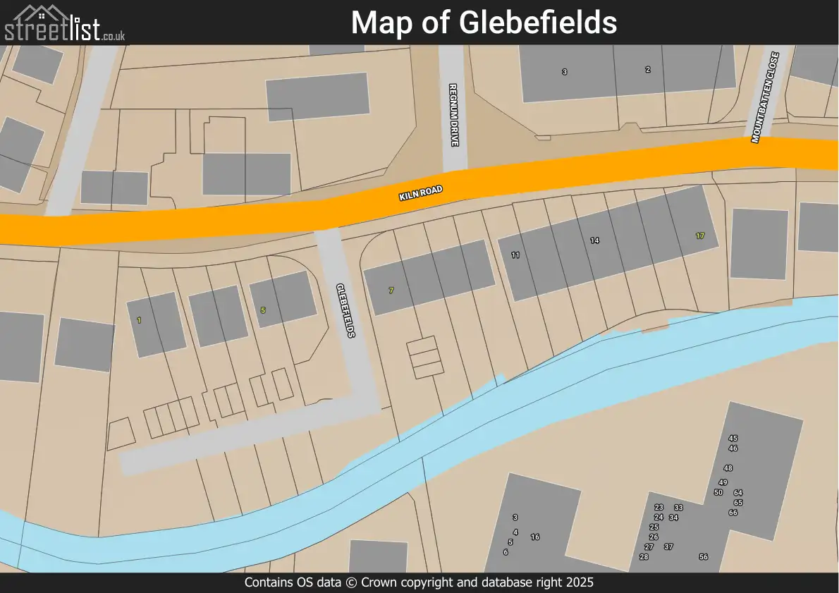 Map of Glebefields