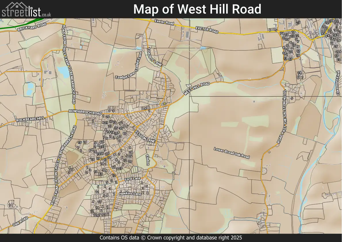 Map of West Hill Road