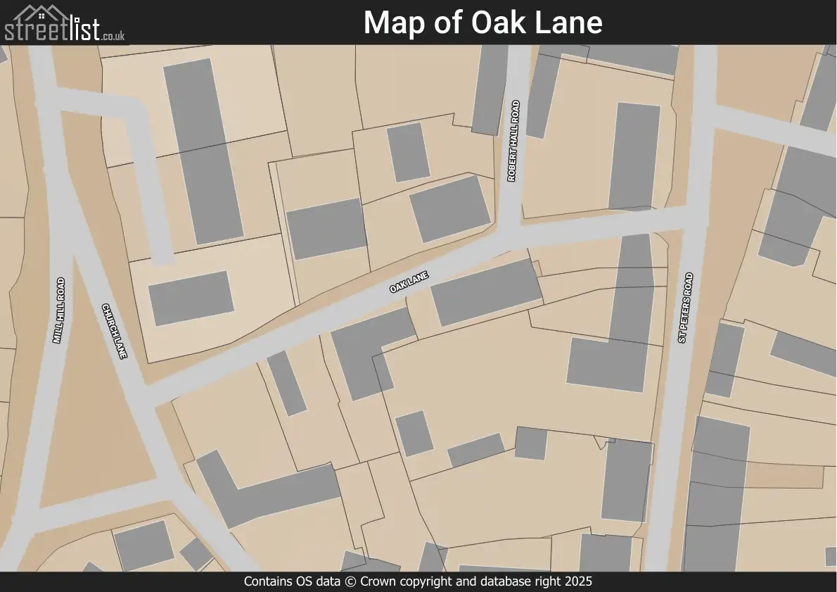 Map of Oak Lane