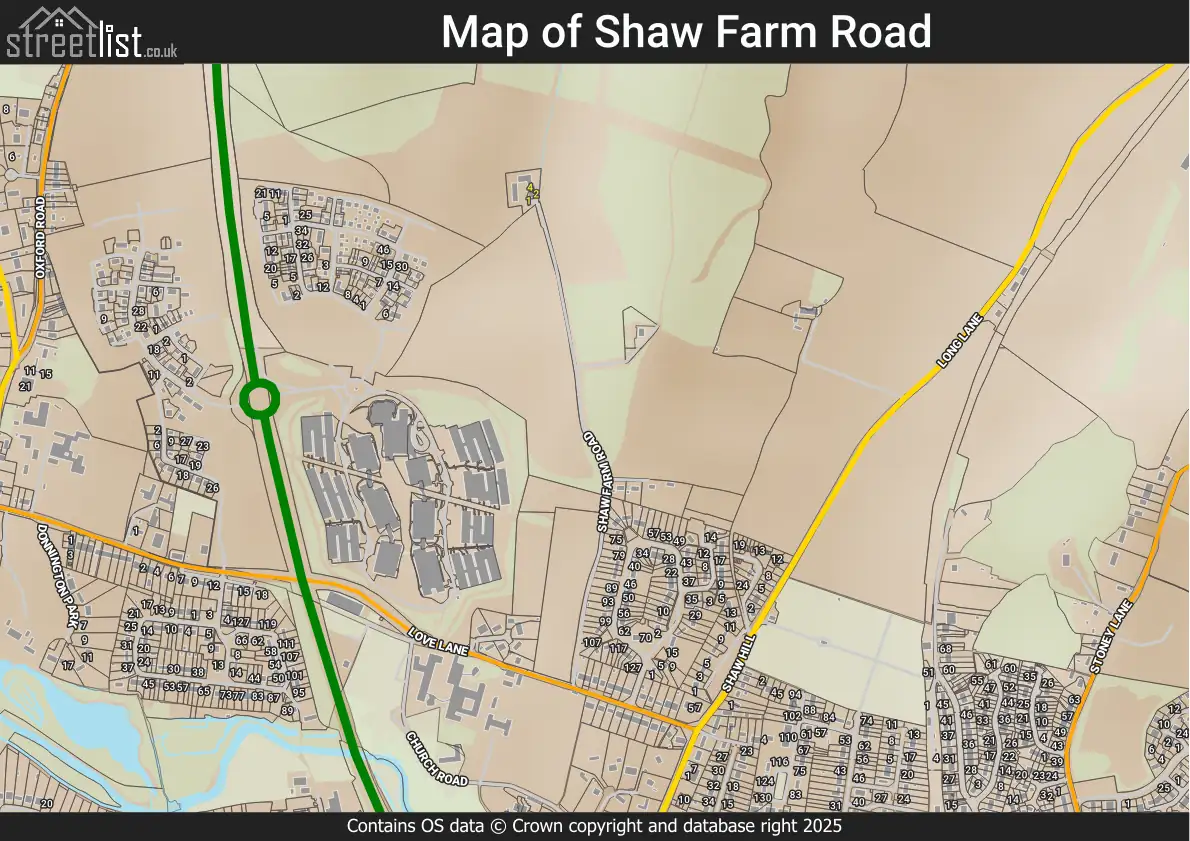 Map of Shaw Farm Road