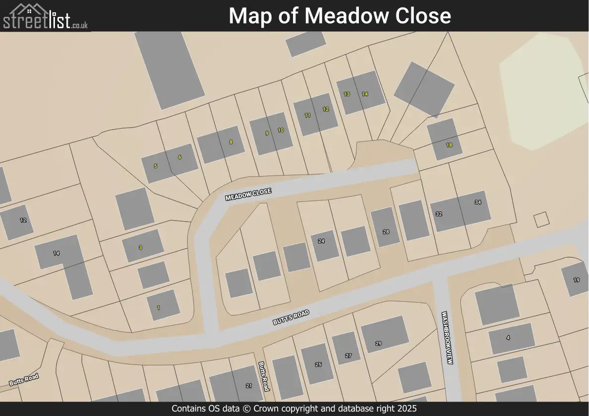 Map of Meadow Close